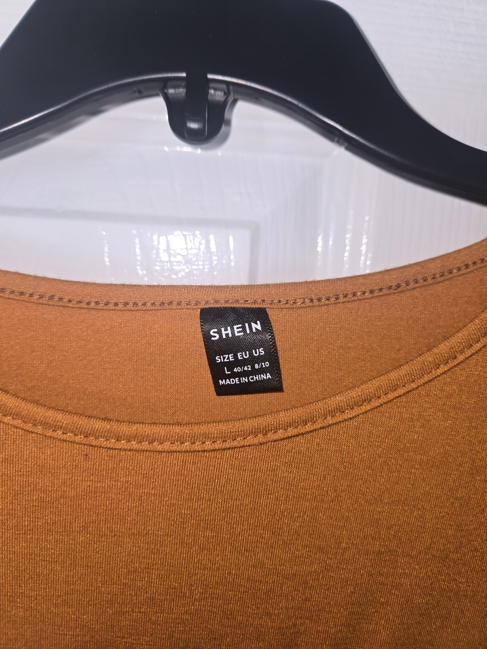 SHEIN Rust Orange Crew Neck Mini Dress